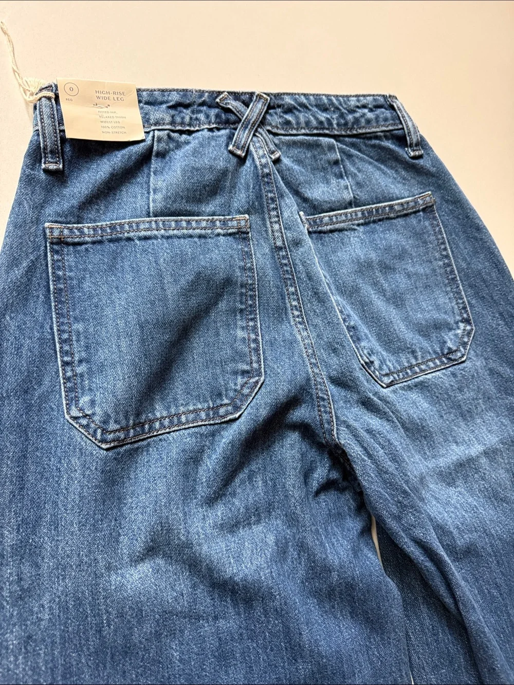 🆕 Universal Thread High-Rise Wide Leg Trouser Jeans in Medium Blue, Size 0 - Picture 6 of 11